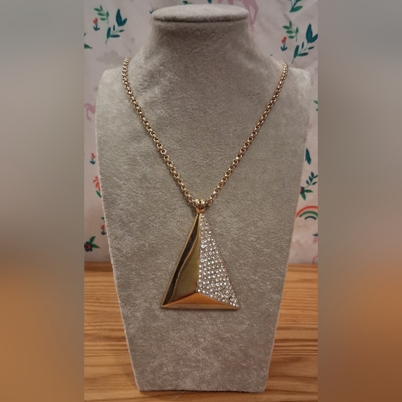 Hattie Carnegie Jewelry - RARE Signed Vintage 70s Hattie Carnegie Gold Tone & Rhinestone Necklace Jewelry